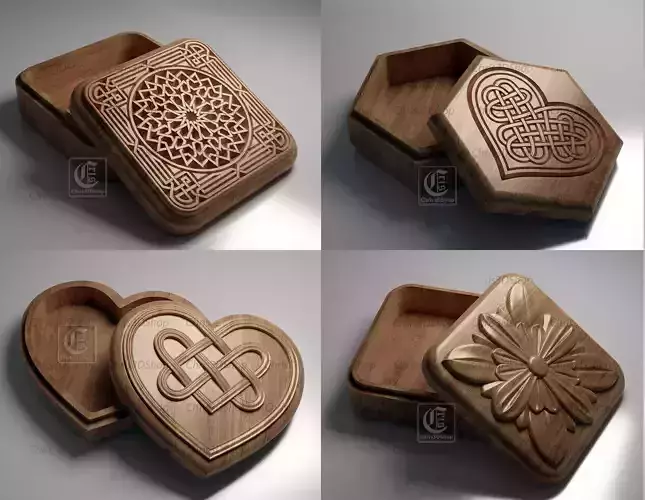 Jewelry Boxes Pack V2- Files for CNC and 3D Printer 3D print model