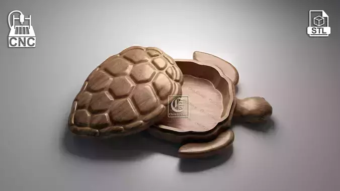 Turtle Shaped Jewelry Box - Files for CNC and 3D Printers