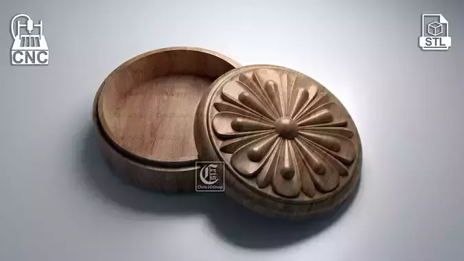Round Jewelry Box V2 - Files for CNC and 3D Printer