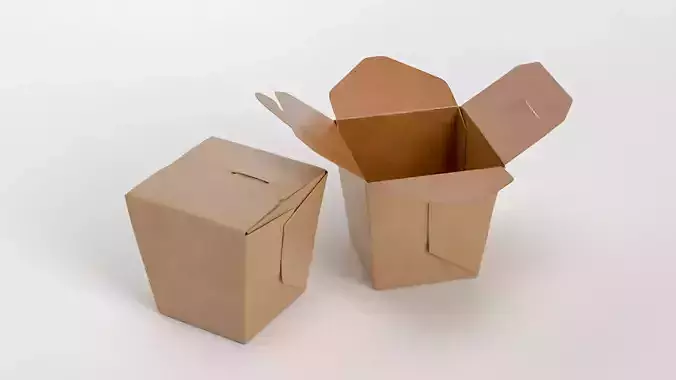 3D Chinese wok box package model 3D model