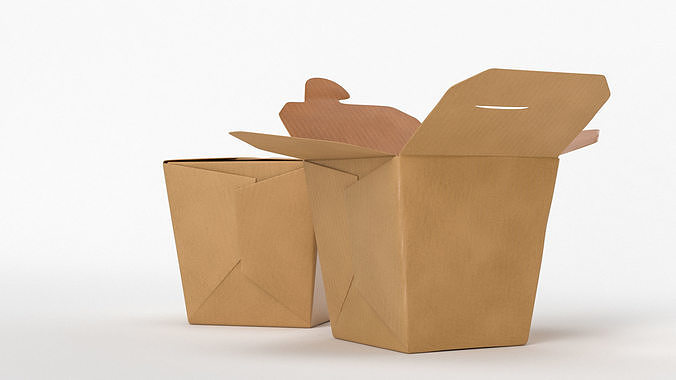 3D Chinese wok box package model 3D model 3