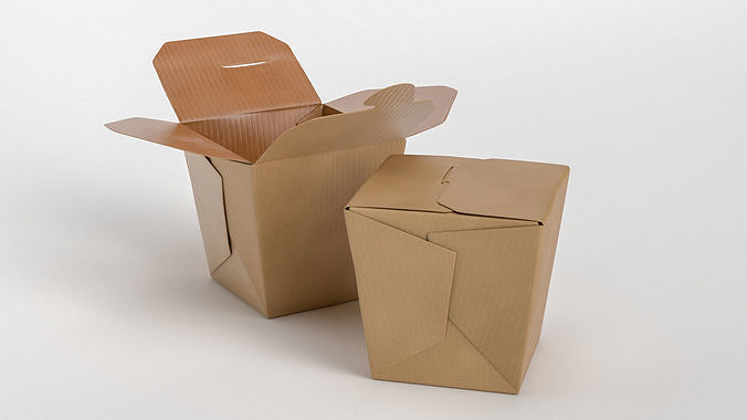 3D Chinese wok box package model 3D model 4