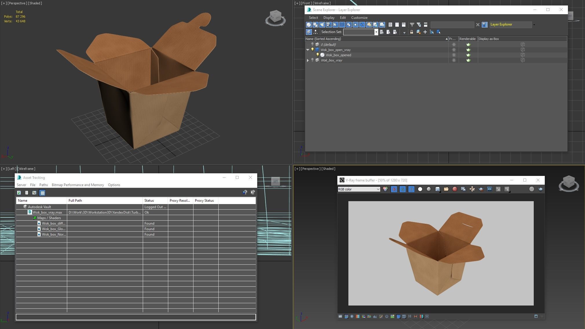 3D Chinese wok box package model 3D model_13