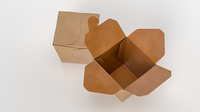 3D Chinese wok box package model 3D model 2