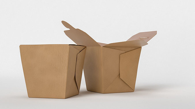 3D Chinese wok box package model 3D model 5