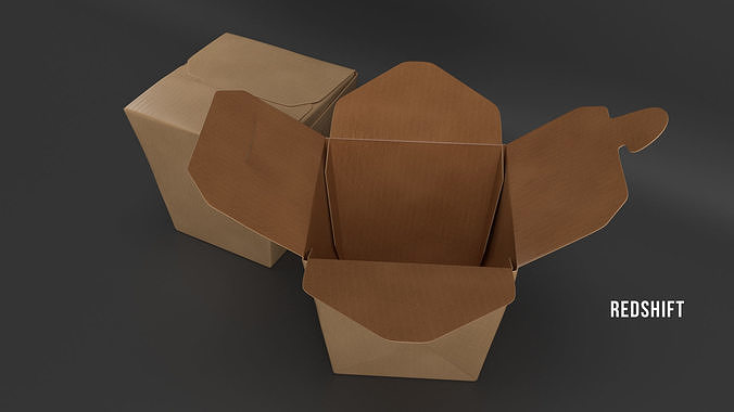 3D Chinese wok box package model 3D model 7