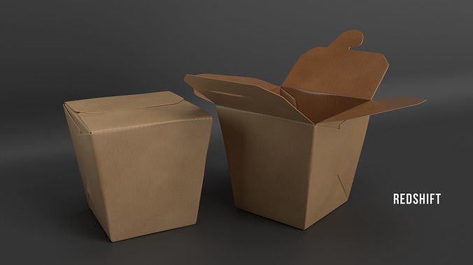 3D Chinese wok box package model 3D model 6