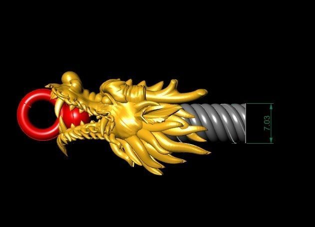 Dragon Head Pendant 3D Model for Jewelry Design 2255 3D print model_5