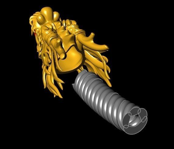 Dragon Head Pendant 3D Model for Jewelry Design 2255 3D print model_7