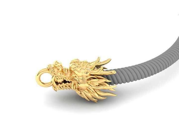 Dragon Head Pendant 3D Model for Jewelry Design 2255 3D print model_2
