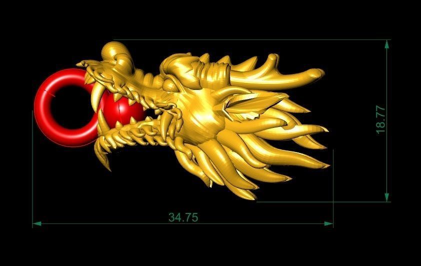Dragon Head Pendant 3D Model for Jewelry Design 2255 3D print model_6