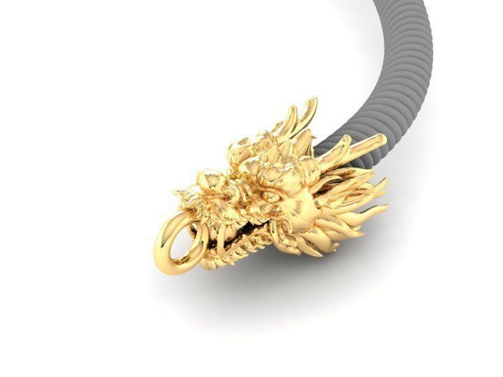 Dragon Head Pendant 3D Model for Jewelry Design 2255 3D print model_3
