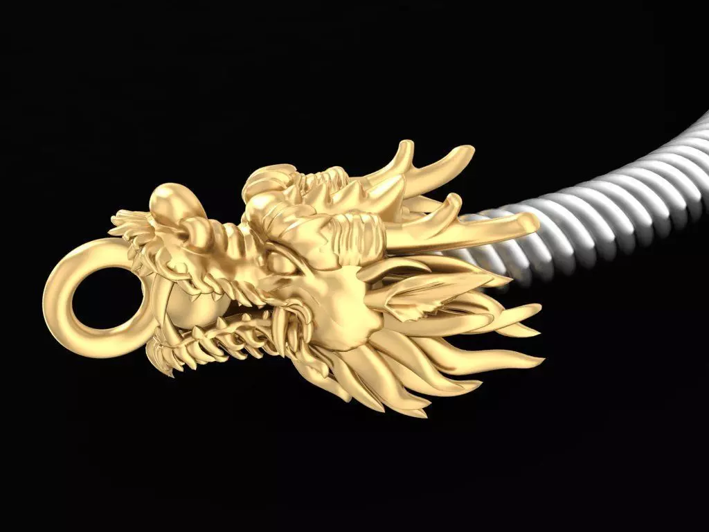 Dragon Head Pendant 3D Model for Jewelry Design 2255 3D print model_0