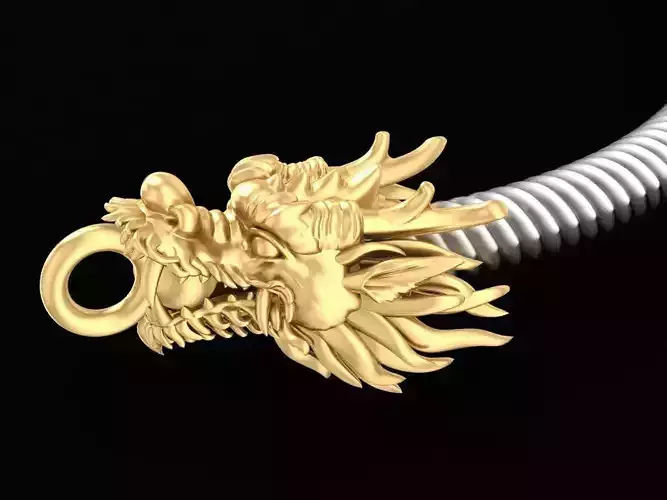 Dragon Head for Bracelet or Necklace 2255 STL 3D Model 3D print model