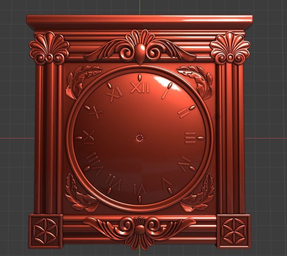 Square Clock - 3D STL file for CNC 3D print model_2