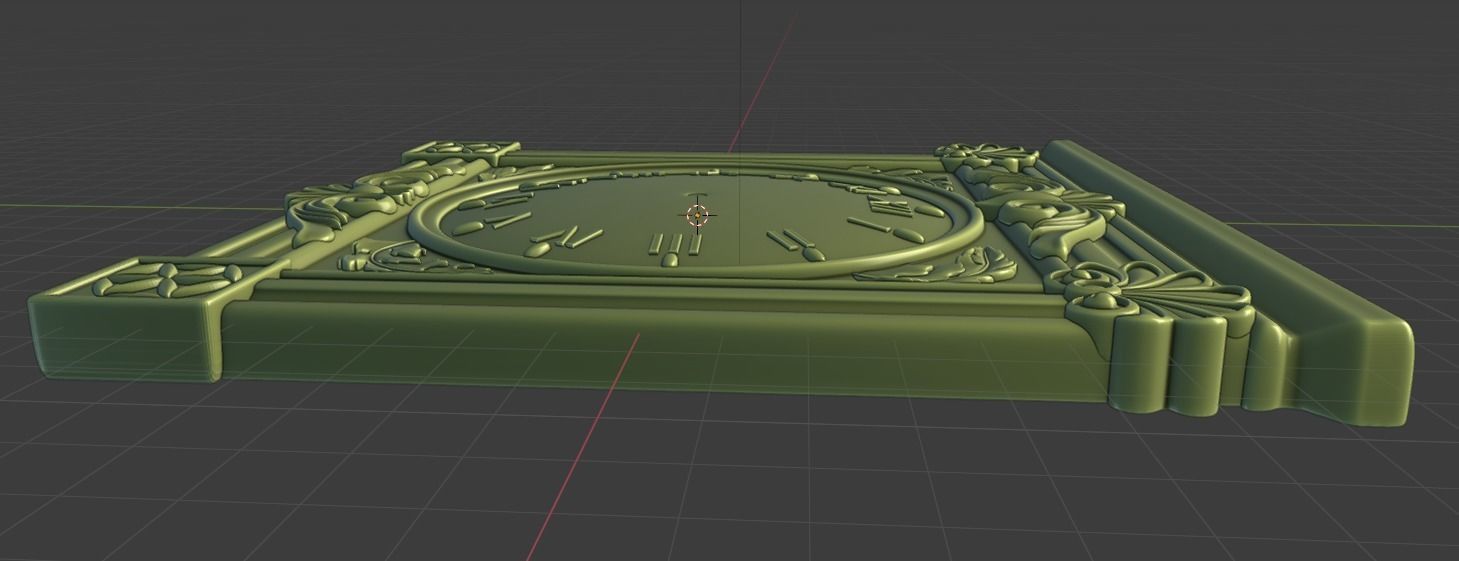 Square Clock - 3D STL file for CNC 3D print model_3