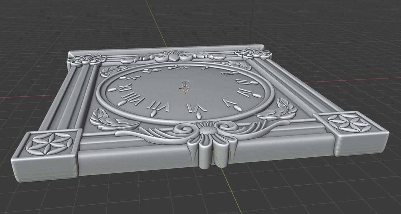 Square Clock - 3D STL file for CNC 3D print model_4