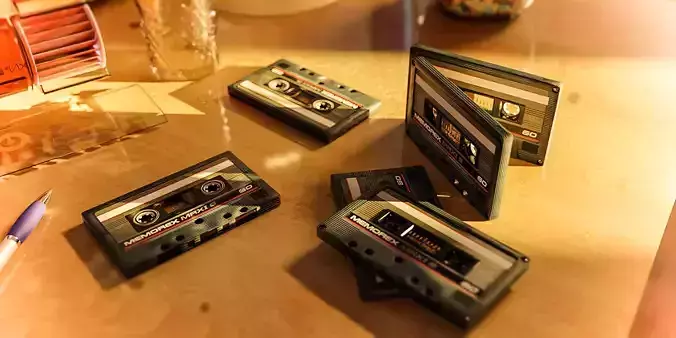 Cassette Tape Low-poly 3D model