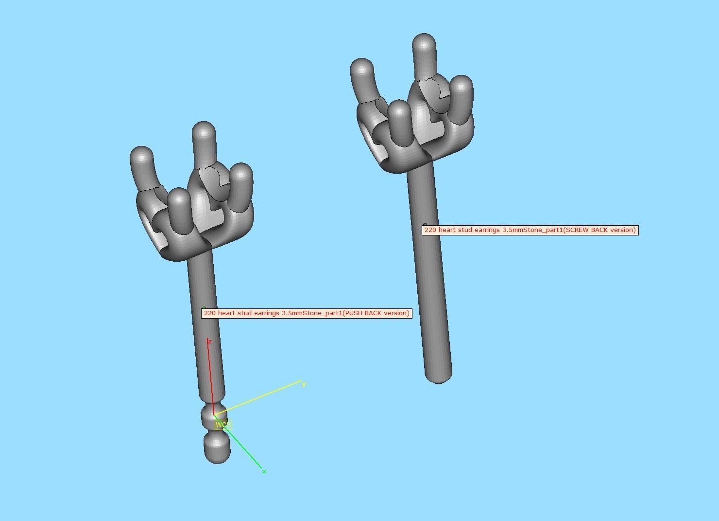 Jewelry Set Stud Earrings and Promise Ring  3D Model Collection_19