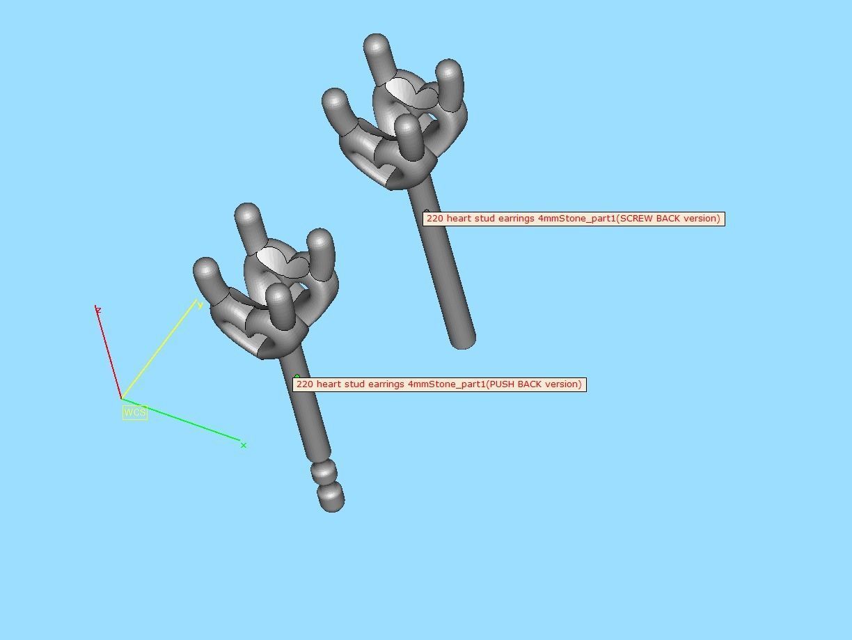 Jewelry Set Stud Earrings and Promise Ring  3D Model Collection_17