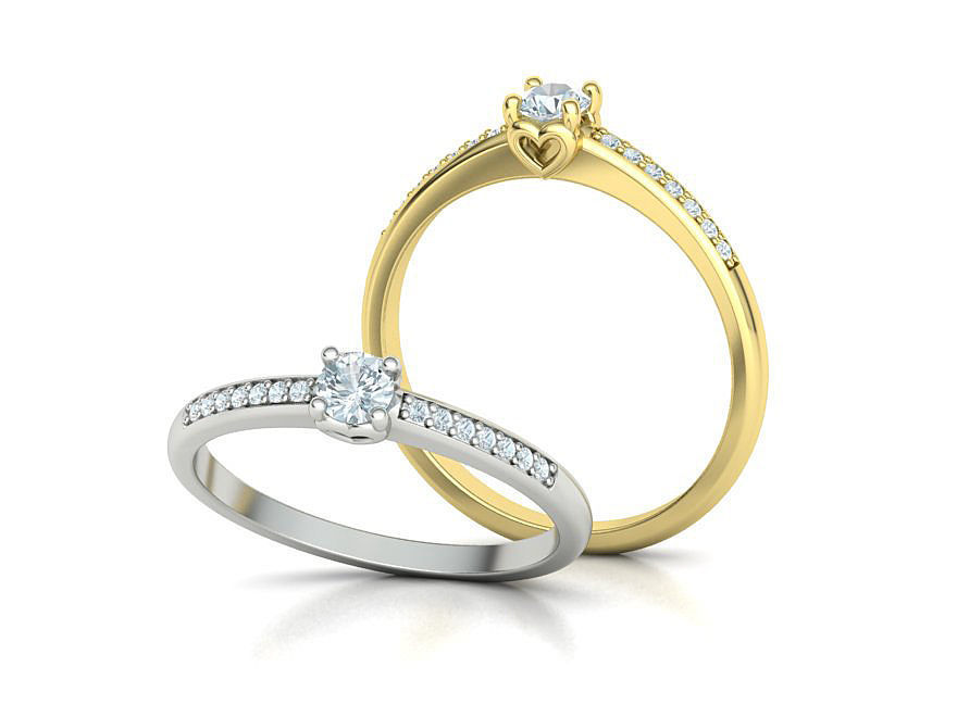 Jewelry Set Stud Earrings and Promise Ring  3D Model Collection_21