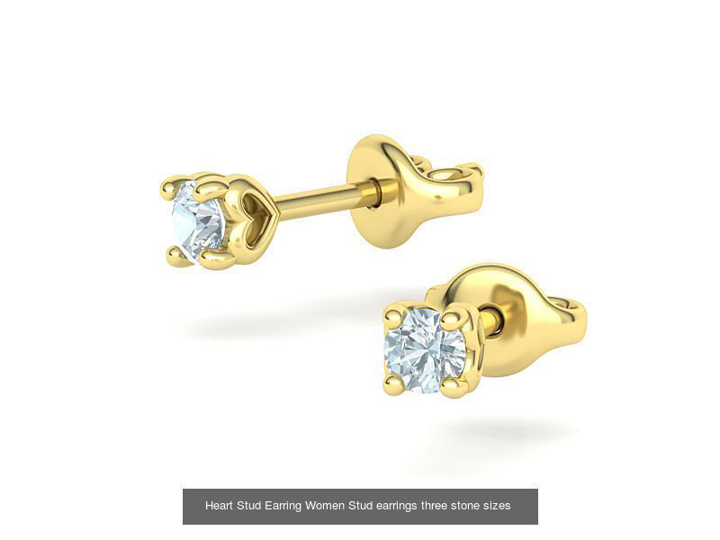 Jewelry Set Stud Earrings and Promise Ring  3D Model Collection_5