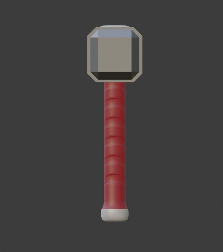 Mjolnir hammer Low-poly 3D model_2