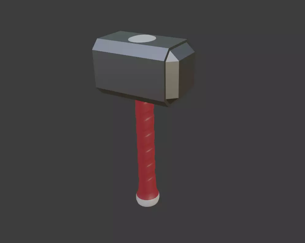 Mjolnir hammer Low-poly 3D model_0
