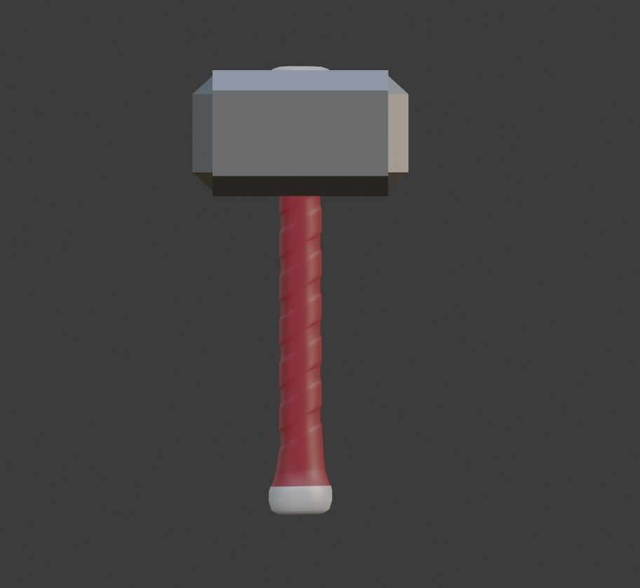 Mjolnir hammer Low-poly 3D model_1