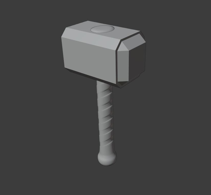 Mjolnir hammer Low-poly 3D model_3