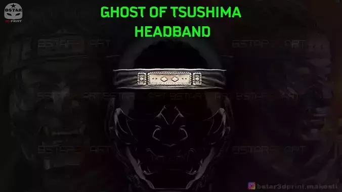 Ghost Of Tsushima -  HeadBand For The Ghost Mask  3D print model