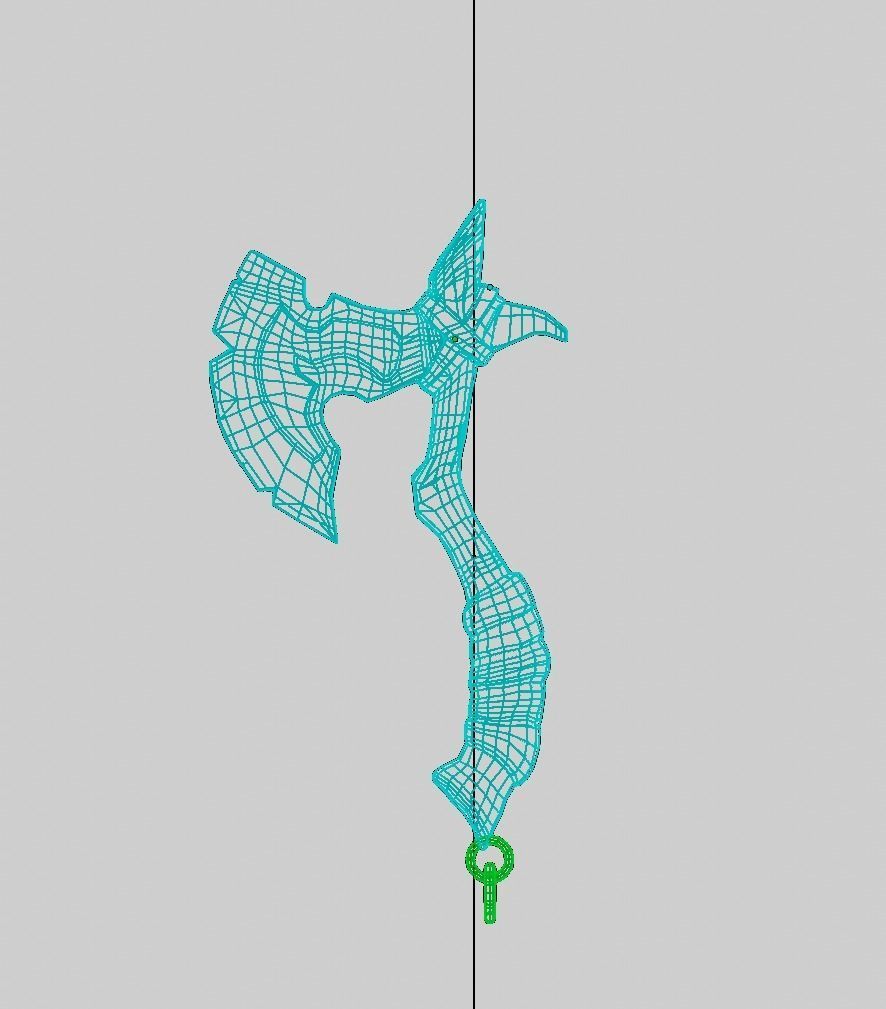 ANCIENT AXE GAMERADY LOW POLY  AXE Low-poly 3D model_3