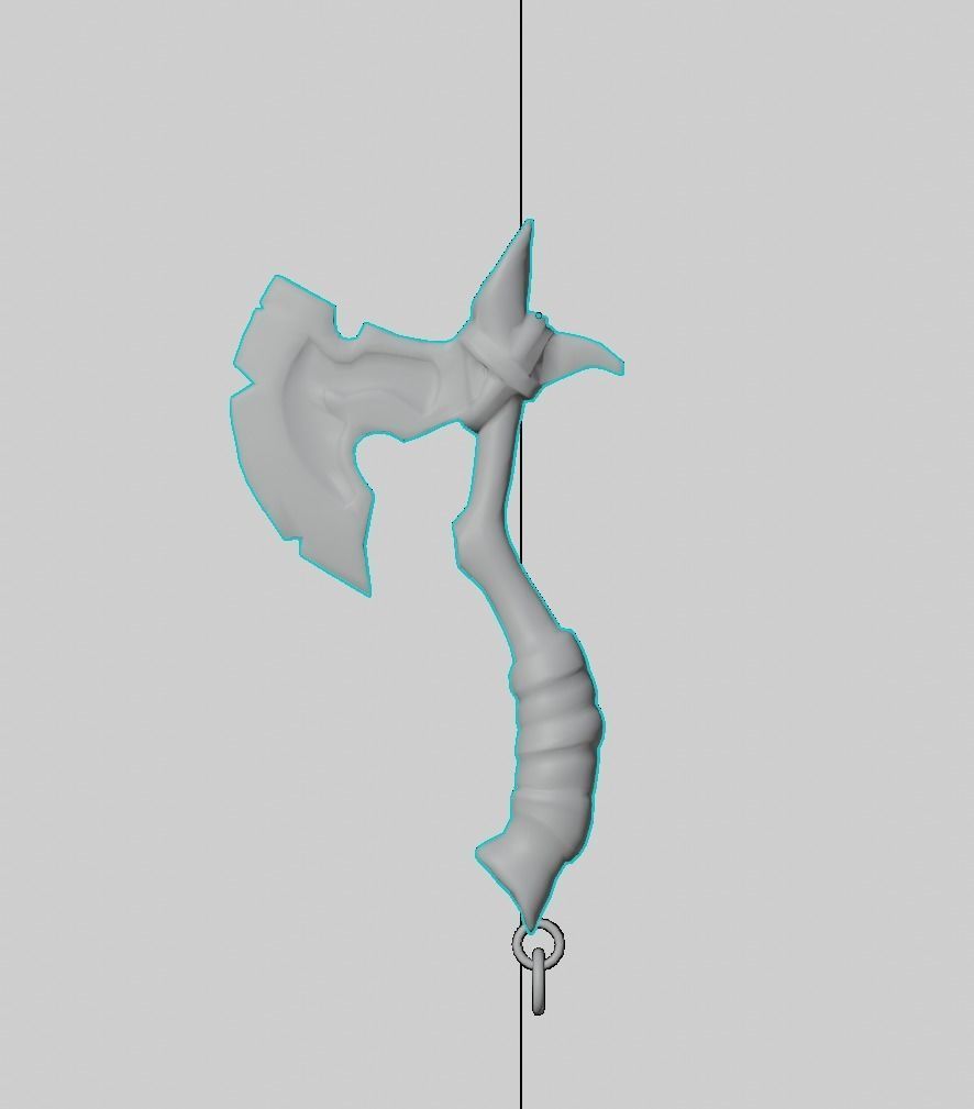 ANCIENT AXE GAMERADY LOW POLY  AXE Low-poly 3D model_1