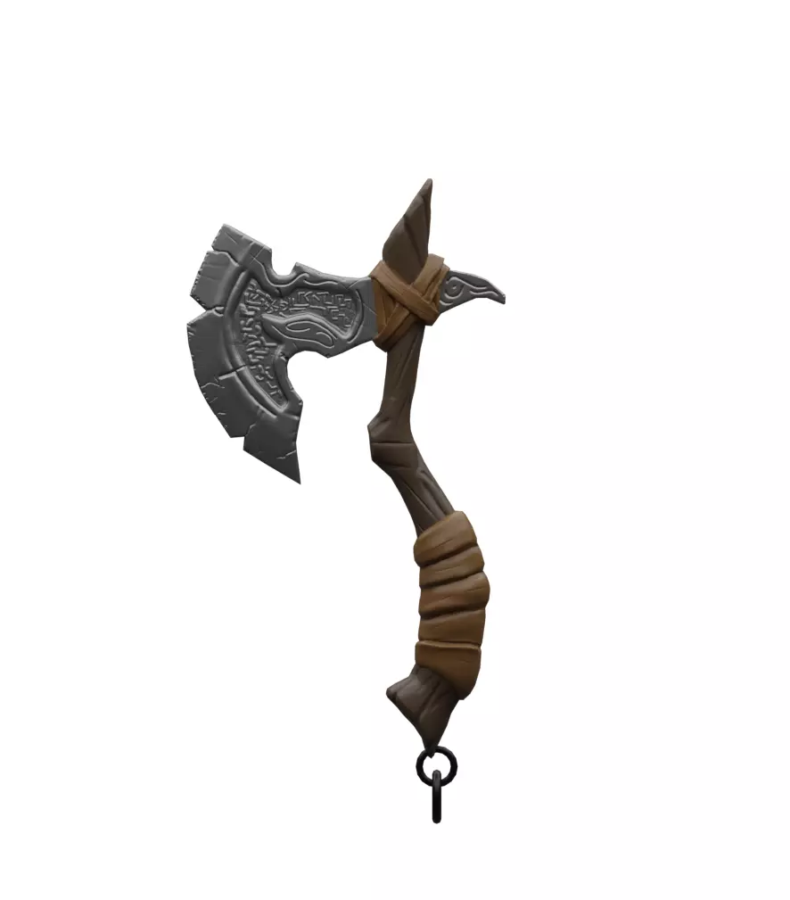 ANCIENT AXE GAMERADY LOW POLY  AXE Low-poly 3D model_0