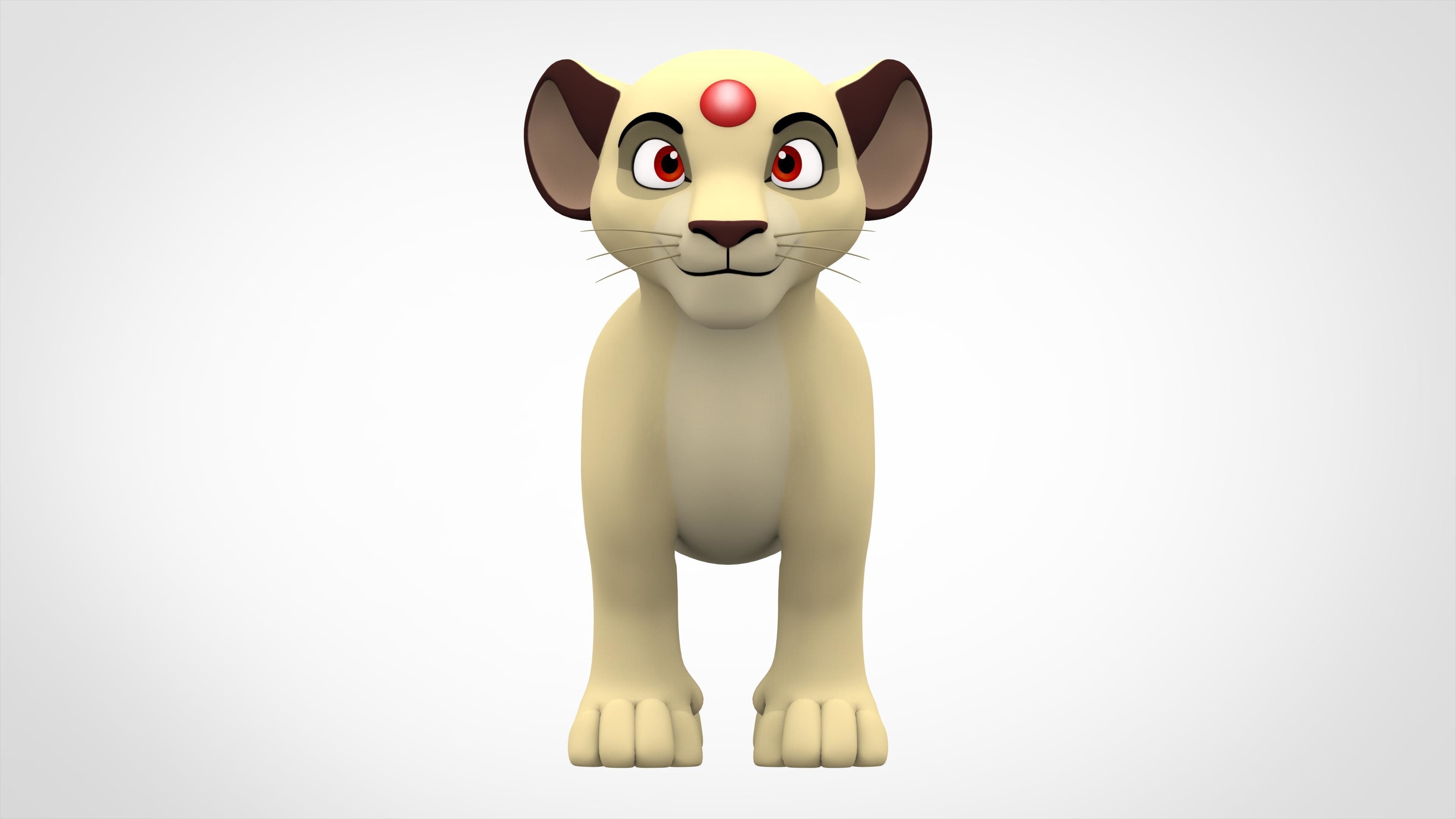Persian Cub Low-poly 3D model_1