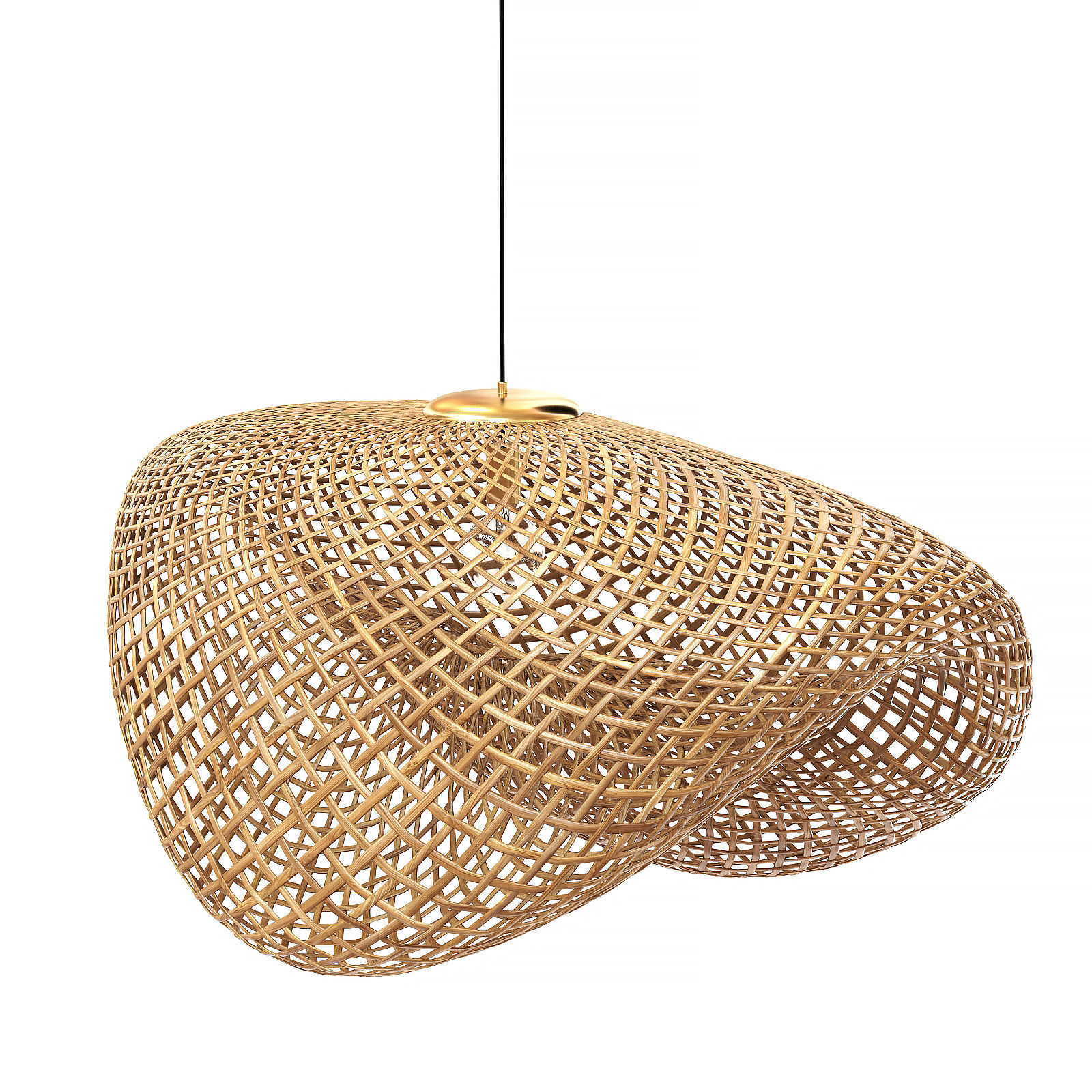 Vertigo Bamboo Rattan Pendant Lamp 3D model_5