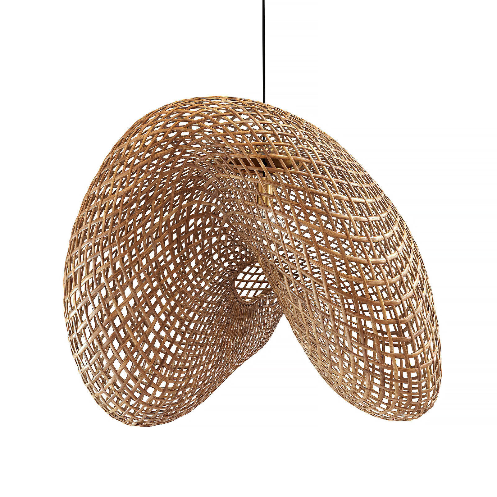 Vertigo Bamboo Rattan Pendant Lamp 3D model_3