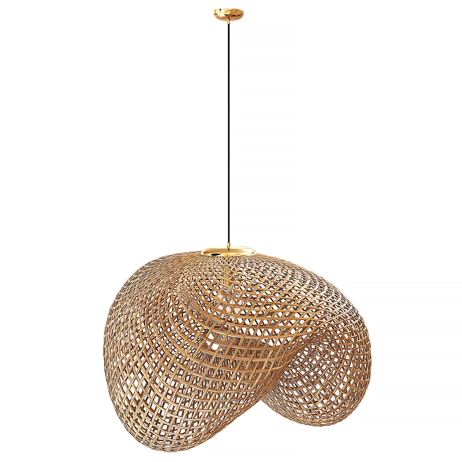 Vertigo Bamboo Rattan Pendant Lamp 3D model_1