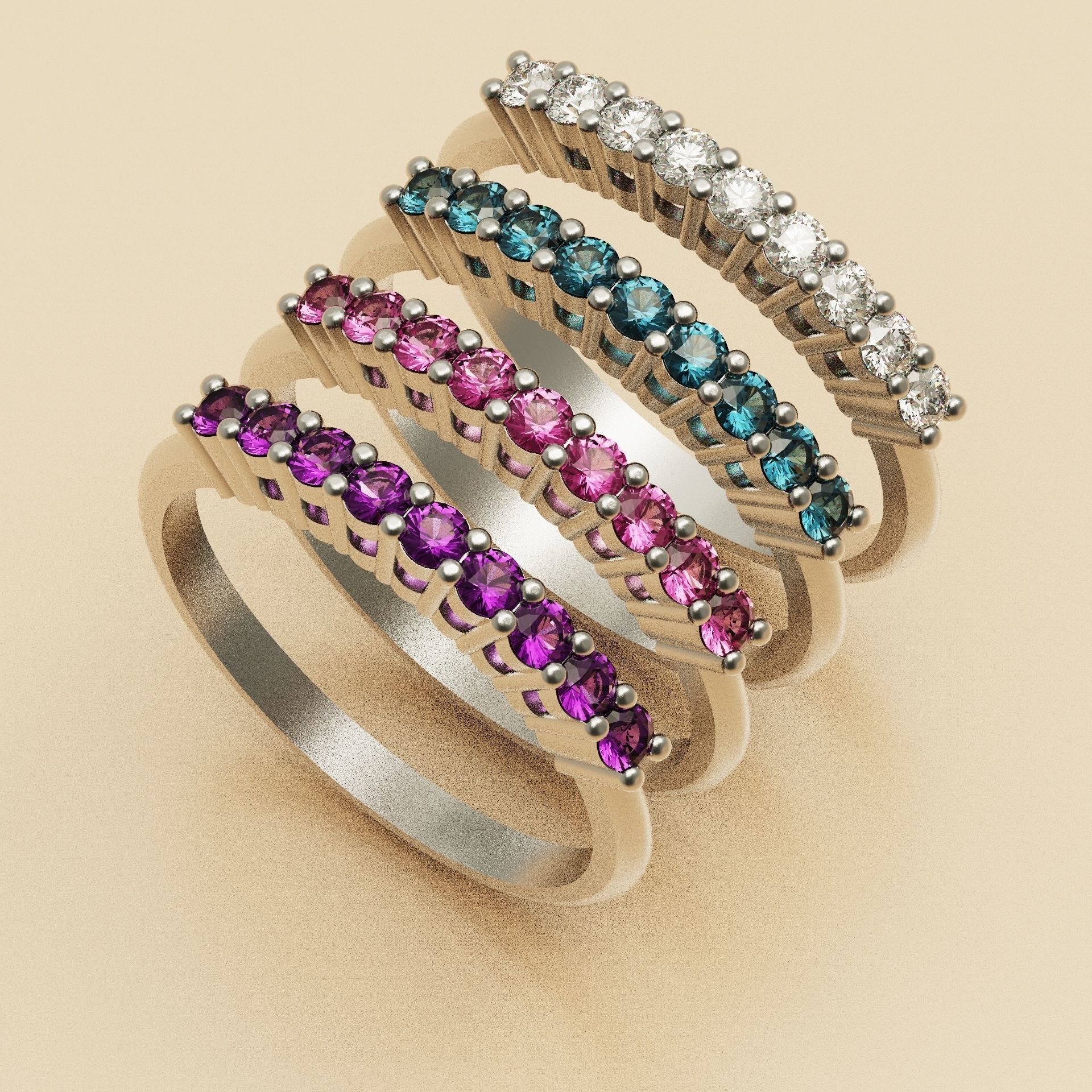 Girly ring round 3D print model_1