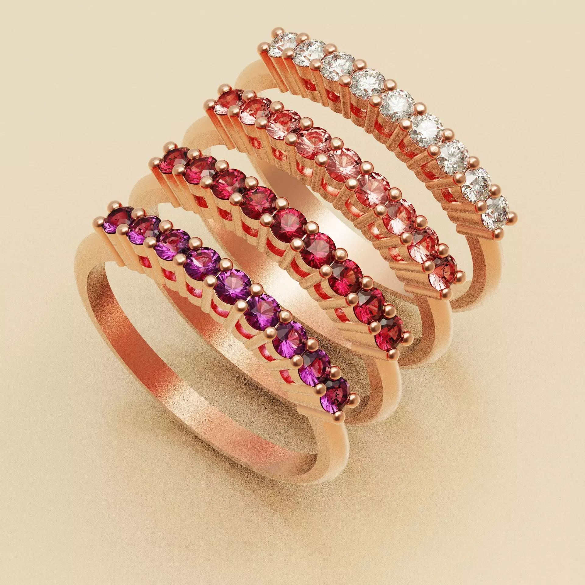 Girly ring round 3D print model_0