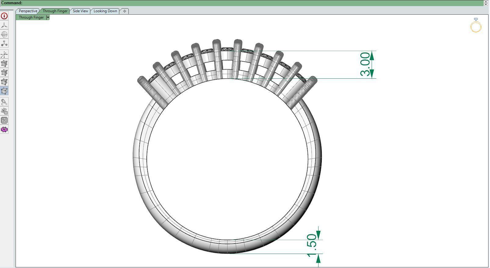 Girly ring round 3D print model_9
