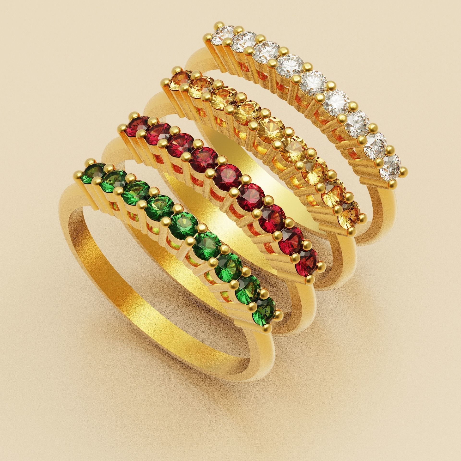 Girly ring round 3D print model_2