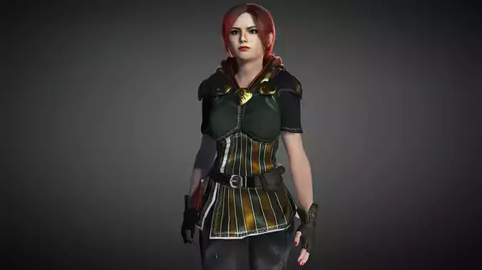 AAA Fantasy Female Character 02 Low-poly 3D model