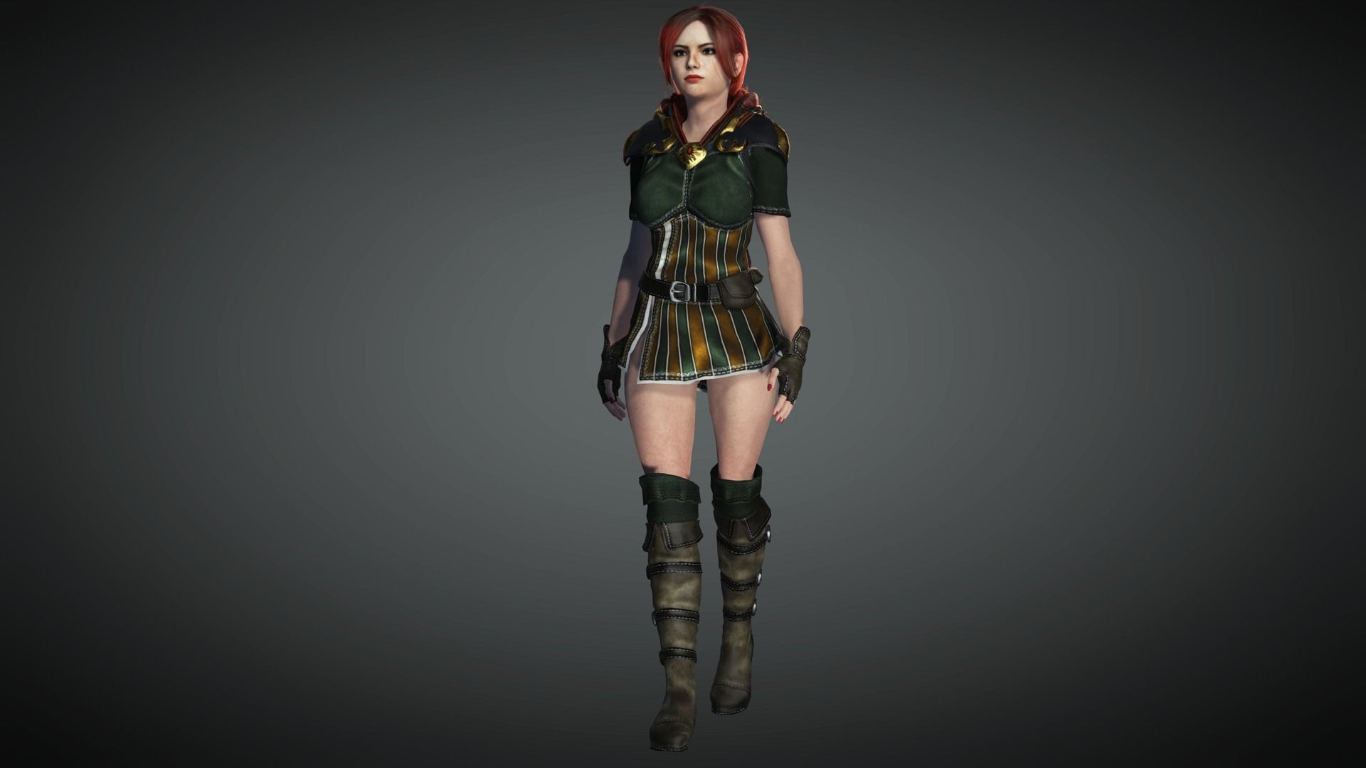 AAA Fantasy Female Character 02 Low-poly 3D model_10