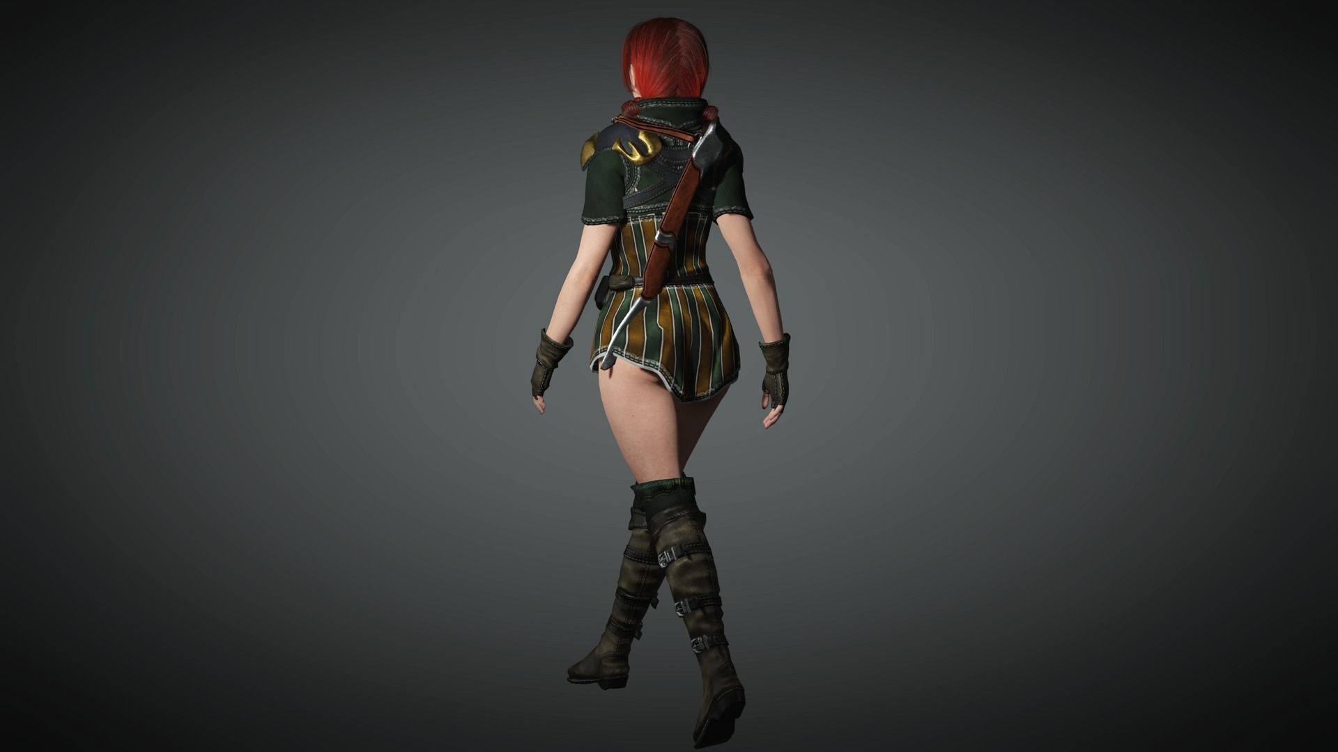 AAA Fantasy Female Character 02 Low-poly 3D model_7