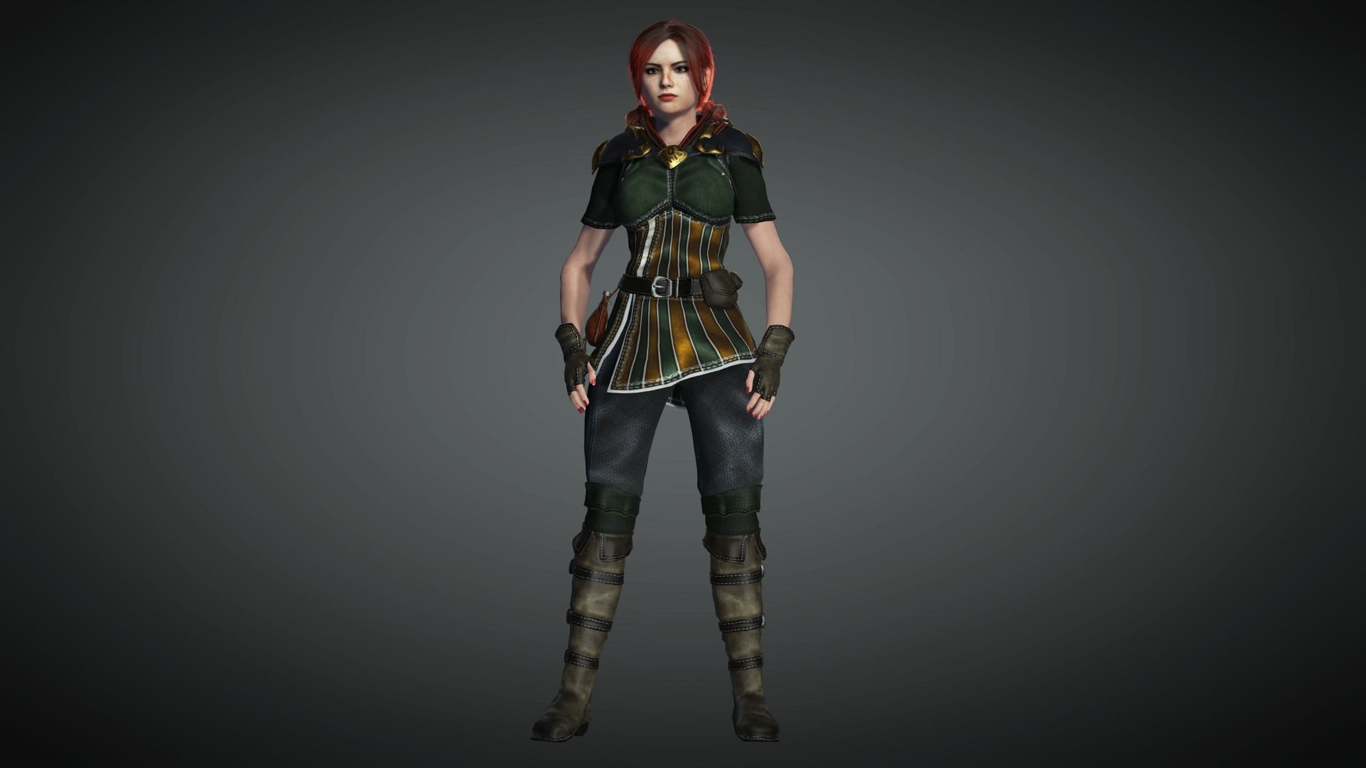 AAA Fantasy Female Character 02 Low-poly 3D model_1