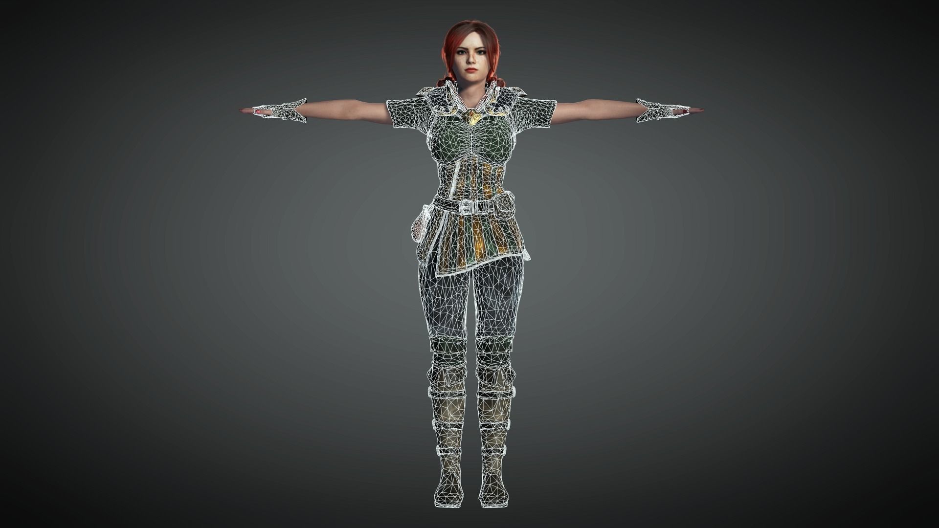 AAA Fantasy Female Character 02 Low-poly 3D model_25