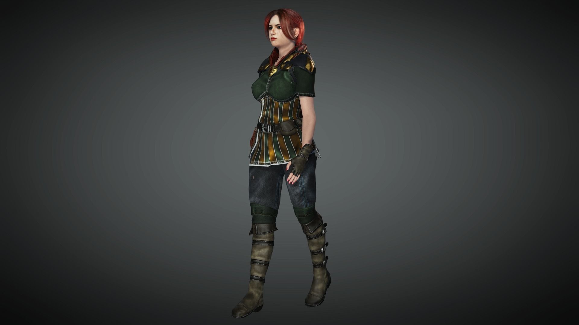 AAA Fantasy Female Character 02 Low-poly 3D model_5