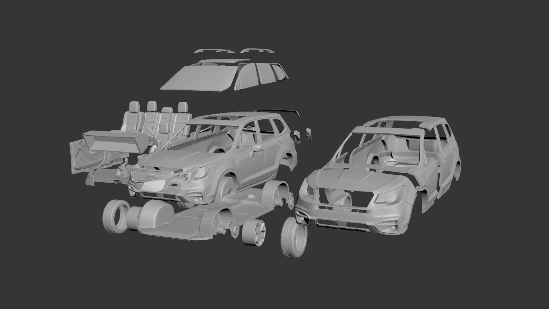 Subaru Forester 2017 3D print model_8