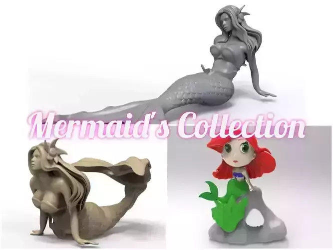 Mermaids Collection mermaid statue with long hair